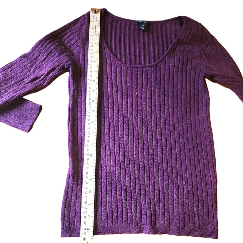 Halogen Ribbed Burgundy Sweater Women's Size XS - Picture 6 of 6